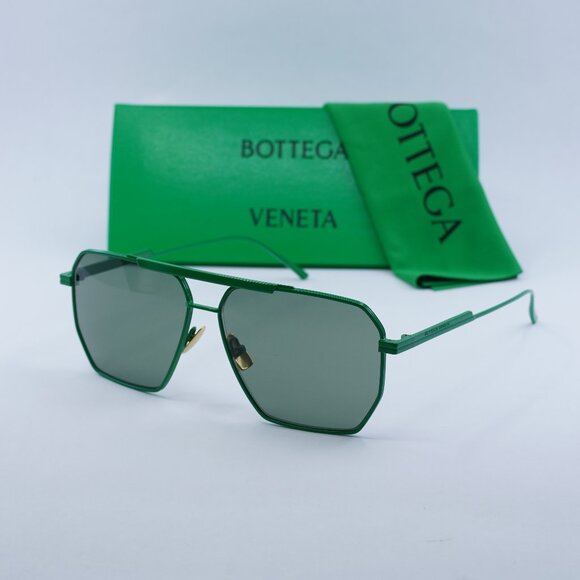 Bottega Veneta BV1012S 006 Aviator Sunglasses - Green - Picture 1 of 15